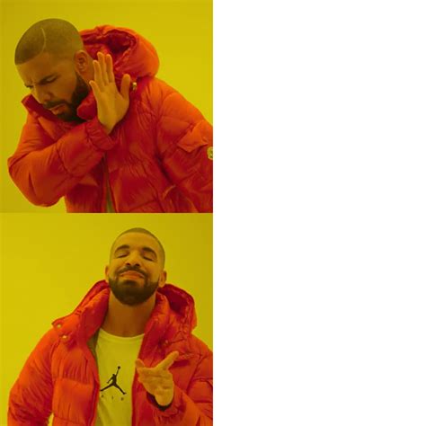 hotline bling meme template|hotline bling low quality meme.